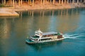 A cruise ship on the Jialing River, a tributary of the Yangtze River. Royalty Free Stock Photo