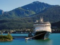 Cruise ship in Juneau, Alaska harbor