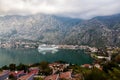 Cruise ship. Kotor port. Montenegro Royalty Free Stock Photo