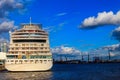 Cruise Ship Leaving Port Of Hamburg, Germany