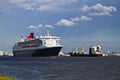 Cruise ship leaving Port of Rotterdam Royalty Free Stock Photo