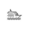 Cruise ship line icon