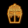 cruise ship liner ocean transport neon glow icon illustration