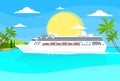 Cruise Ship Liner Tropical Island Summer Ocean Royalty Free Stock Photo