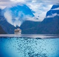 Cruise Liners On Hardanger fjorden