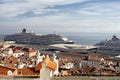 Cruise ship on Lisbon pier. Portugal