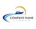 Cruise ship Logo Template Royalty Free Stock Photo