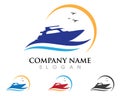 Cruise ship Logo Template Royalty Free Stock Photo