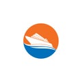 cruise ship Logo Template vector icon