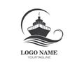 cruise ship Logo Template vector icon illustration Royalty Free Stock Photo