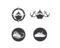 cruise ship Logo Template vector icon illustration design Royalty Free Stock Photo