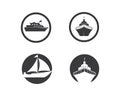 cruise ship Logo Template vector icon illustration design Royalty Free Stock Photo