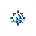 Cruise ship Logo Template vector icon illustration design, Ship logo, Royalty Free Stock Photo