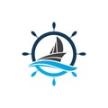 Cruise ship Logo Template vector icon illustration design, Ship logo, nautical sailing boat icon vector design, Royalty Free Stock Photo