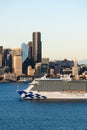 Cruise ship Majestic Princess moored in Elliott Bay Seattle