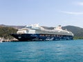The cruise ship `Mein Schiff Herz` in the Turkish port of Marmaris Royalty Free Stock Photo