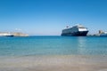 the cruise ship Mein Schiff 6 is in the port of Rhodos