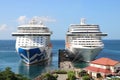 Cruise ships MS Royal Princess and MSC Fantasia in St. George`s, Grenada