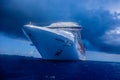 Cruise ship MSC Divina view of the sea during a thunderstorm