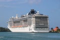 Cruise ship MSC Fantasia in Castries, St. Lucia Royalty Free Stock Photo