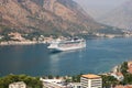 Cruise ship MSC Musica in Kotor Bay Royalty Free Stock Photo