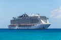 Cruise Ship MSC Seaside in George Town, Grand Cayman Islands, United Kingdom, BWI Royalty Free Stock Photo