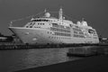 Cruise ship in the night. luxury cruise. vacaton on cruise ship.