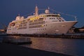 Cruise ship in the night. luxury cruise. vacaton on cruise ship.