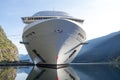 Cruise ship in a Norway fjord Royalty Free Stock Photo