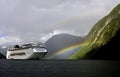 Cruise ship in Norway Fjords Royalty Free Stock Photo