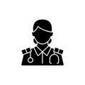 Cruise ship nurse black glyph icon