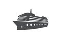 Cruise ship, ocean boat, sea transport symbol. Royalty Free Stock Photo