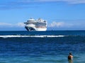 Cruise ship on the ocean in the Caribbeans