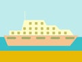 Cruise ship, ocean liner in water and sky. vector illustration i Royalty Free Stock Photo