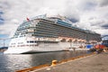 Cruise ship in Oslo habour beside Akershus Fortress Royalty Free Stock Photo