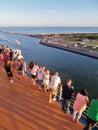 Cape Canaveral, Florida - 11/25/17 - Cruise ship passengers on the deck leaving out of Port Caneveral in Florida,