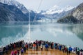 Cruise ship passengers in Glacier Bay National Park Royalty Free Stock Photo