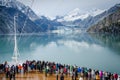Cruise ship passengers in Glacier Bay National Park Royalty Free Stock Photo