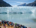 Cruise ship passengers in Glacier Bay National Park Royalty Free Stock Photo