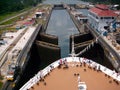 Aerial View Cruise Ship Panama Canal Royalty Free Stock Photo