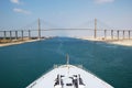 Cruise ship passengers passing through Suez Canal Royalty Free Stock Photo