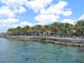 Cozumel Mexico - 3/17/18 - Cruise ship passengers relaxing along the waterfront of tropical island of Cozumel, Mexico