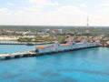 Cozumel, Mexico - 3/16/18 - Cruise ship passengers walking down the dock returning to their cruise ship Royalty Free Stock Photo