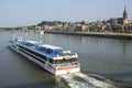 Cruise ship passing skyline city Nijmegen