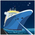 Cruise ship at the pier at night Royalty Free Stock Photo