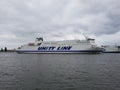 The cruise ship, passenger ship, vacationing, port, waterfront