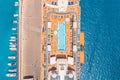 Cruise ship pool in blue sea. Aerial view photo Royalty Free Stock Photo