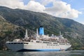 Cruise ship in the port of Kotor. Montenegro Royalty Free Stock Photo