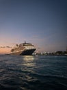 Cruise ship at port in Oranjestad, Aruba