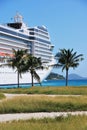 Cruise ship in port of Road Town, Tortola, British Virgin Islands